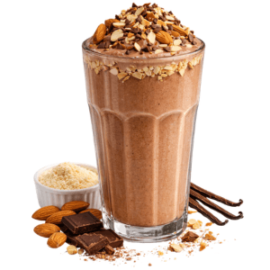 Smoothie protéiné chocolat amandes avec Whey Pois Chocolat