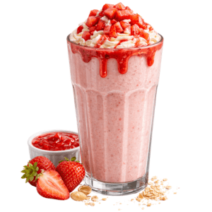 Smoothie protéiné fraise avec Whey Pois Fraise