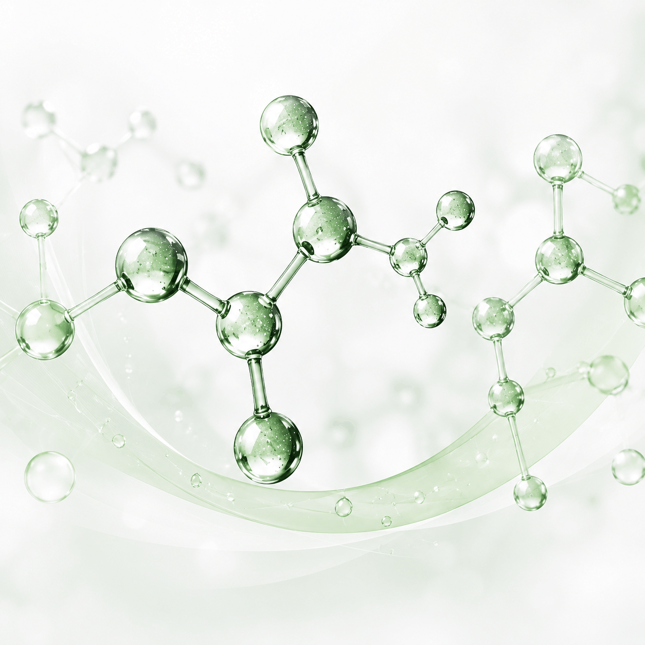 Illustration scientifique de peptides de collagène hydrolysé